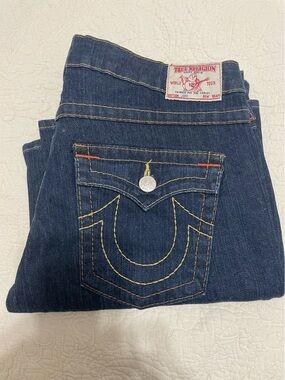 True Religion Women's Jeans 🔥 THE OG FLARE 🔥Yellow Stitching-NWOT-Size 32